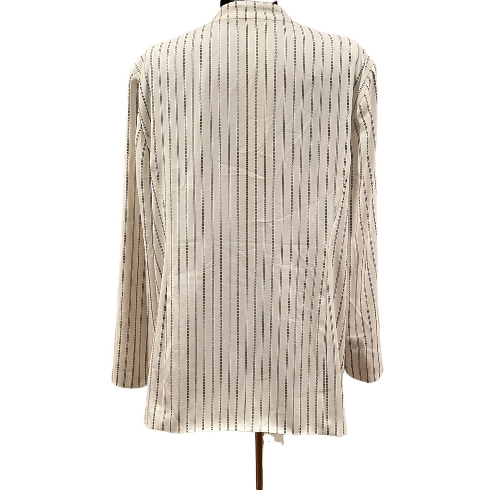 Chico's Cream and Black Striped Blazer - Picture 3 of 10